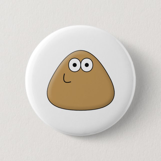 Macaron Rond 5 Cm Joyeux Pou - Bouton (Devant)