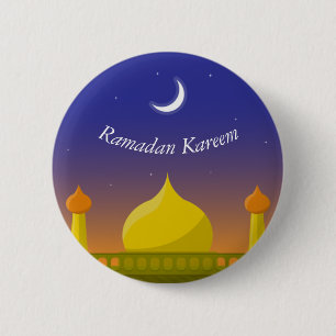 Macaron Rond 5 Cm Joyeux Ramadan Kareem Élégant cadeau du croissant 
