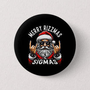 Macaron Rond 5 Cm Joyeux Rizzmas Sigmas Drôle de Noël Rizz Père Noël