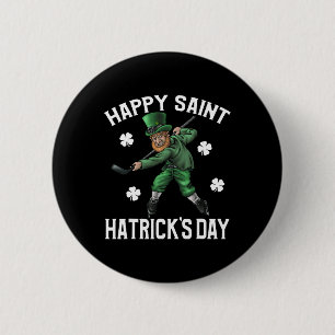 Macaron Rond 5 Cm Joyeux Saint Hatricks Day St Patrick's Day Hockey 