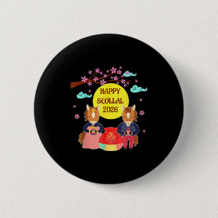 Macaron Rond 5 Cm Joyeux Seollal 2026 Nouvel An lunaire coréen de l'