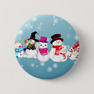 Macaron Rond 5 Cm Joyeux Snowmen
