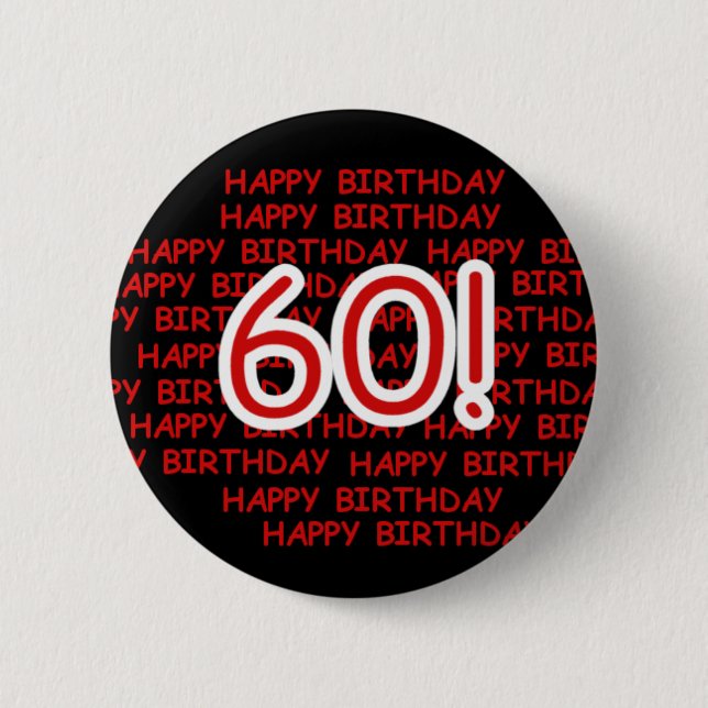 Macaron Rond 5 Cm Joyeux soixantième anniversaire (Devant)