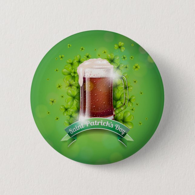 Macaron Rond 5 Cm Joyeux St. Patrick's Day Mug of Beer (Devant)