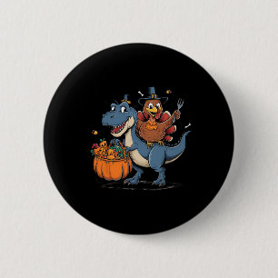 Macaron Rond 5 Cm Joyeux Thanksgiving Enfants Dinde Drôle à Vélo T R