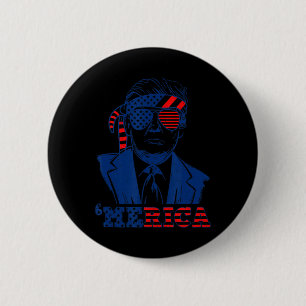 Macaron Rond 5 Cm Joyeux Trump Vintage 4 juillet Patriotique merica