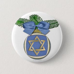 Macaron Rond 5 Cm Judaïque Hanoukka Star Of David Ornament Print