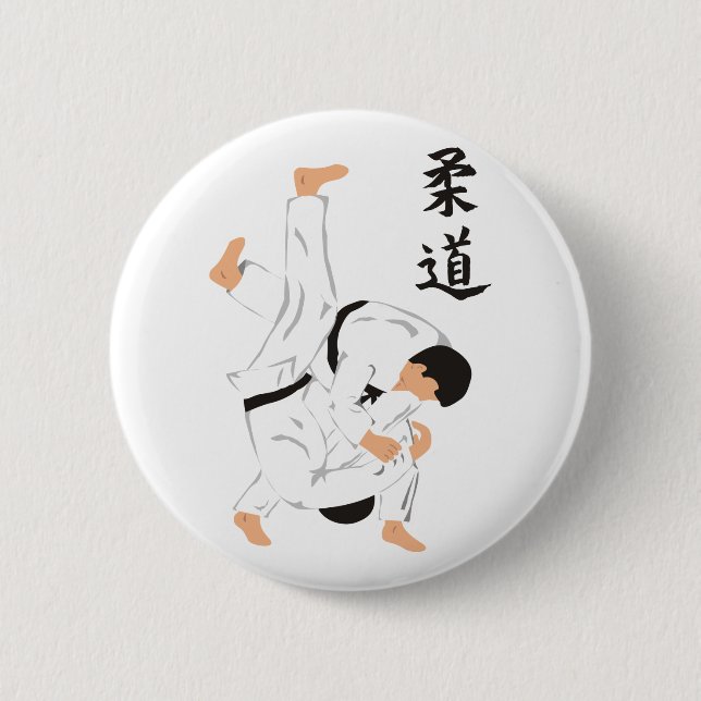 Macaron Rond 5 Cm Judo (Devant)