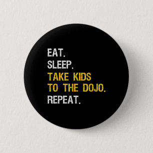 Macaron Rond 5 Cm Judo Papa Emmène Les Enfants Au Dojo Funny Karate 