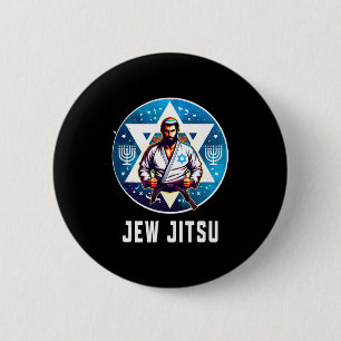 Macaron Rond 5 Cm Juif Juif Jitsu Drôle Hanoukka Rabbi Karate Chanu
