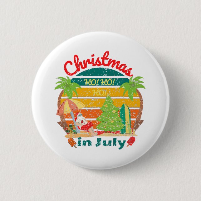 Macaron Rond 5 Cm juillet noël/noël en juillet (Devant)
