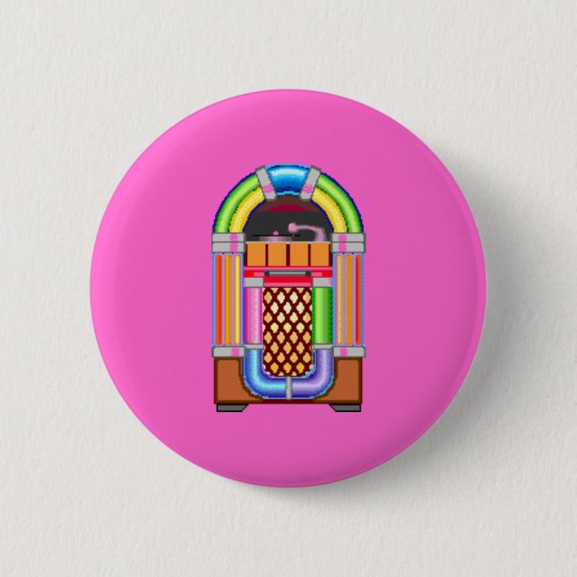 Macaron Rond 5 Cm Juke-box (Devant)