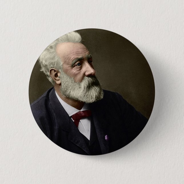 Macaron Rond 5 Cm Jules Verne en 1892 (Devant)
