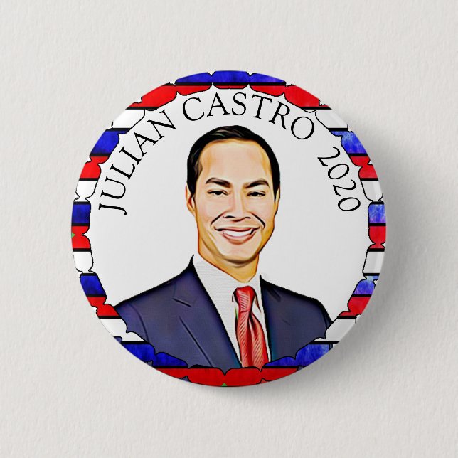 Macaron Rond 5 Cm Julian Castro pour le soutien électoral du préside (Devant)