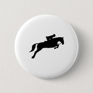 Macaron Rond 5 Cm Jumping Galloping Running Horse