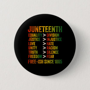 Macaron Rond 5 Cm Juneteenth Assez Libre Depuis 1865 Histoire des No