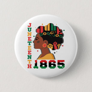 Macaron Rond 5 Cm Juneteenth Célébrant les femmes noires africaines 
