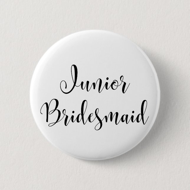Macaron Rond 5 Cm Junior Bridesmaid 2 Black Script Typographie (30) (Devant)