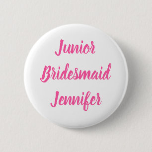 Macaron Rond 5 Cm Junior Bridesmaid Pink Custom Name Gifts Wedding