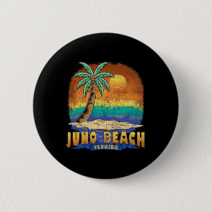 Macaron Rond 5 Cm Juno Beach Floride Vintage Souvenir dénudé