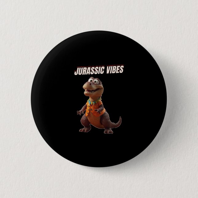 Macaron Rond 5 Cm Jurassic Vibes (Devant)