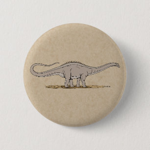 Macaron Rond 5 Cm Jurassique Dinosaure Apatosaurus
