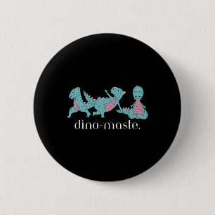 Macaron Rond 5 Cm Juric Yoga Dinosaure Dino-maître Vibes Zen Drôle 