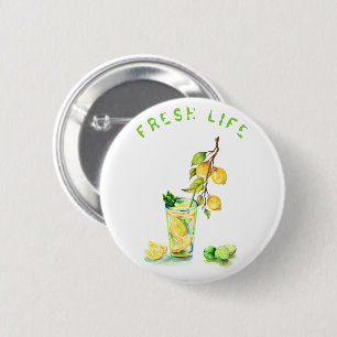Macaron Rond 5 Cm Jus de citron frais Cool Boire Lemonade Summer Par