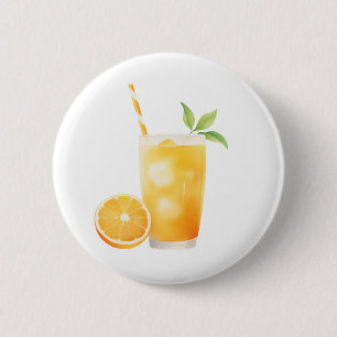 Macaron Rond 5 Cm Jus d'orange aquarelle