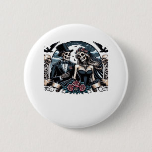 Macaron Rond 5 Cm Jusqu'à la mort nous séparons - Amour gothique