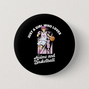 Macaron Rond 5 Cm Just A Girl Who Love Anime and Basketball Merch B