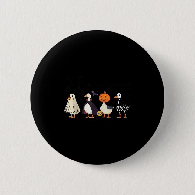 Macaron Rond 5 Cm Just A Soky Goose Skeleton Witch Pumpkin Ghost Hal (Devant)