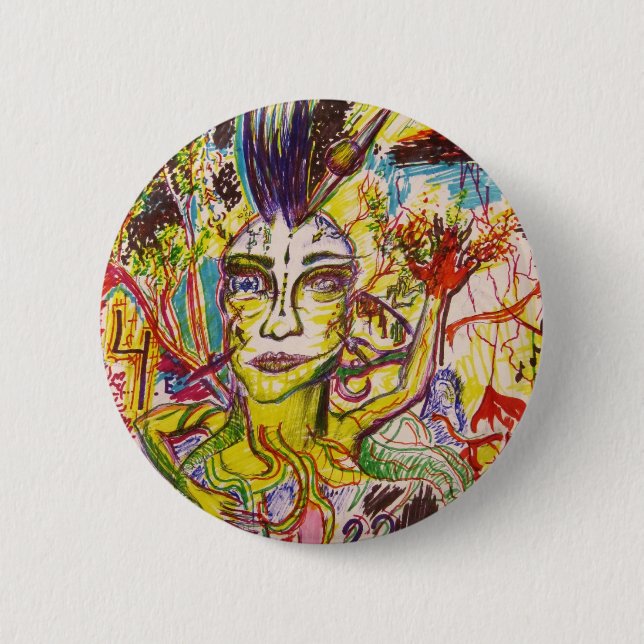 Macaron Rond 5 Cm Juste étrange (Devant)