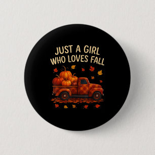 Macaron Rond 5 Cm Juste fille qui aime Chute saison Citrouille Camio