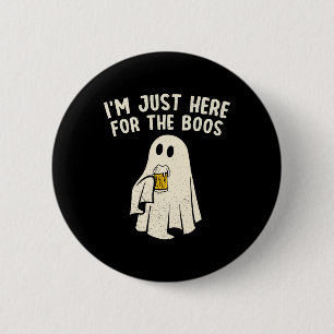 Macaron Rond 5 Cm Juste Ici Pour Boos Drôle Ghost Halloween Boisson