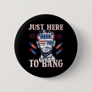 Macaron Rond 5 Cm Juste ici pour ng Abraham Lincoln 4 juillet Feu d'