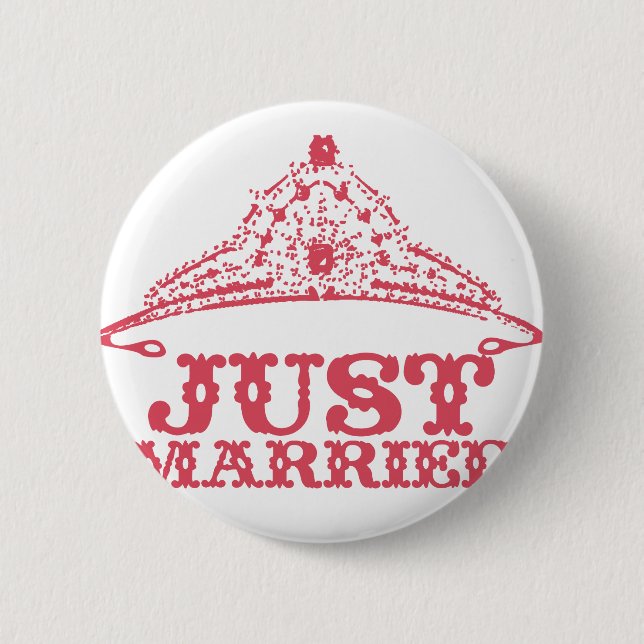 Macaron Rond 5 Cm Juste marié Princesse mariée Tiara Mariages (Devant)