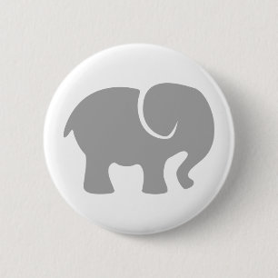 Macaron Rond 5 Cm Juste un éléphant gris