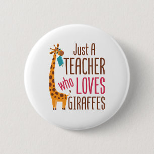 Macaron Rond 5 Cm Juste un enseignant qui aime Giraffes Amateur de g