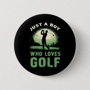 Macaron Rond 5 Cm Juste un garçon qui aime Golf Club Golfing enfants