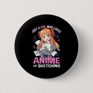 Macaron Rond 5 Cm Juste Une Fille Qui Aime Anime Et Sketching Anime