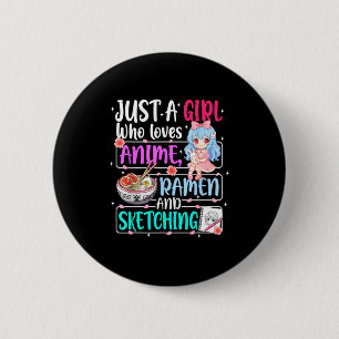 Macaron Rond 5 Cm Juste Une Fille Qui Aime Anime Ramen Croquis Japon