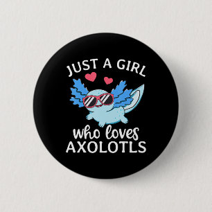 Macaron Rond 5 Cm Juste Une Fille Qui Aime Axolotls Mignonne Kawaii