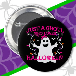 Macaron Rond 5 Cm Juste Une Fille Qui Aime Halloween mignon Fantôme 