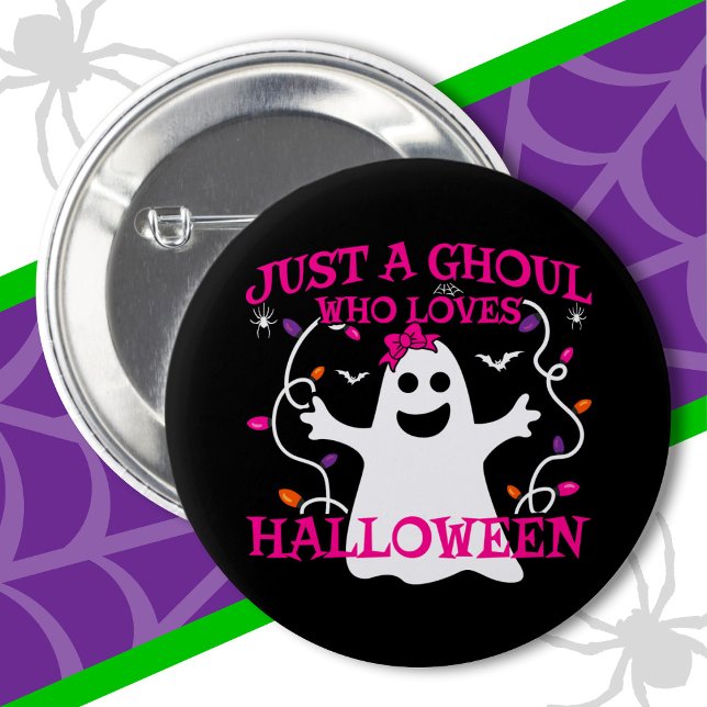 Macaron Rond 5 Cm Juste Une Fille Qui Aime Halloween mignon Fantôme  (Créateur téléchargé)