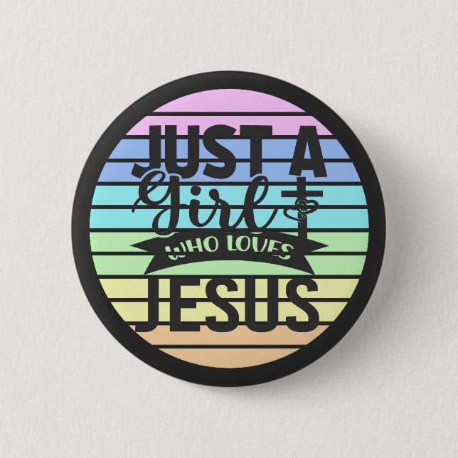 Macaron Rond 5 Cm Juste une fille qui aime Jésus (Devant)