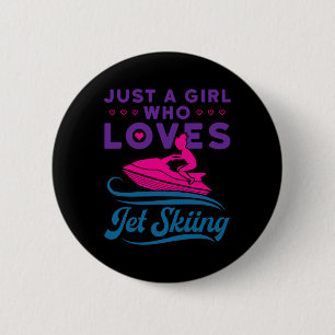 Macaron Rond 5 Cm Juste Une Fille Qui Aime Jet Ski Sports Nautiques