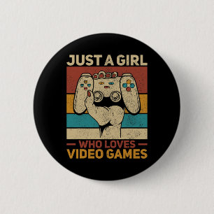 Macaron Rond 5 Cm Juste une fille qui aime Jeux Vidéo Jeu Gaming App