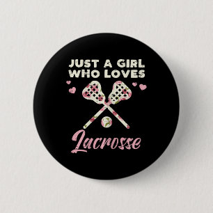 Macaron Rond 5 Cm Juste Une Fille Qui Aime Lacrosse Lax Joueur Goali