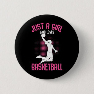 Macaron Rond 5 Cm Juste une fille qui aime le basket-ball enfants fi